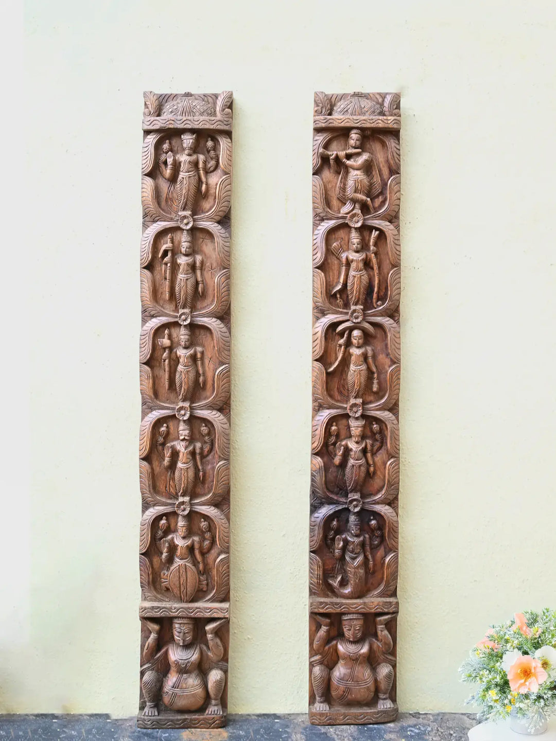 Mahavishnu Dasavatar Wooden Wall Panel