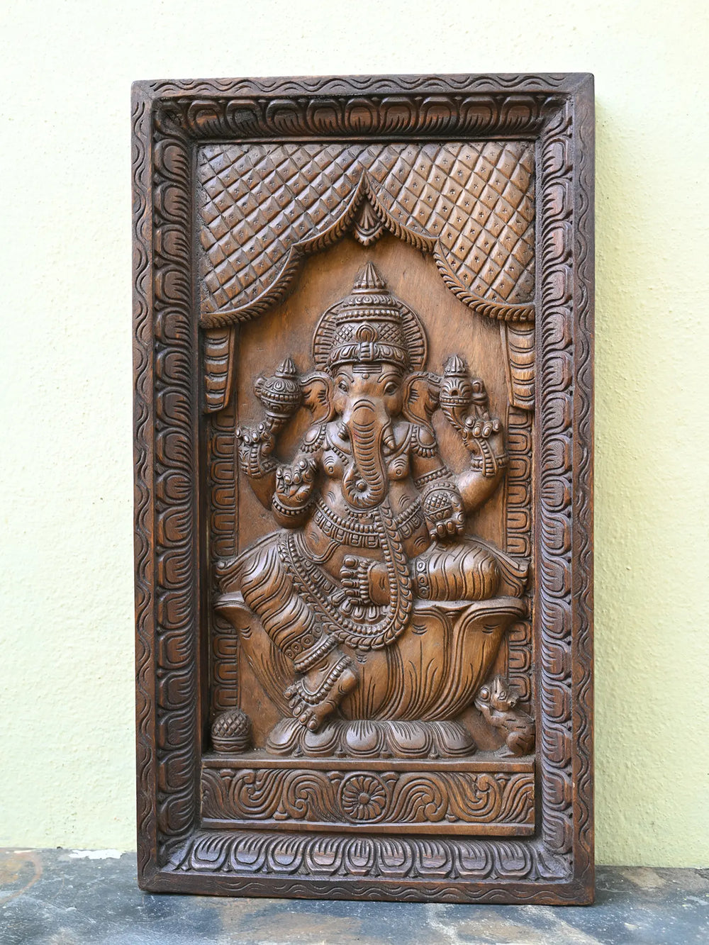 Wooden Ganesha panel