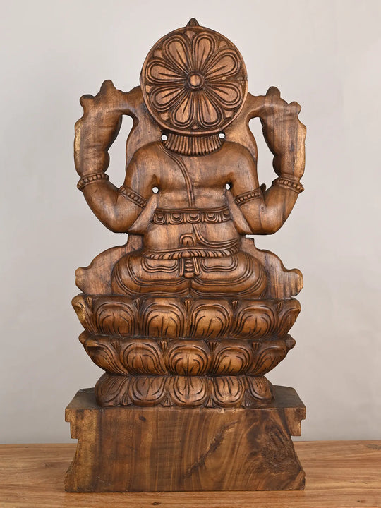 Wooden Ganesha Idol-36"