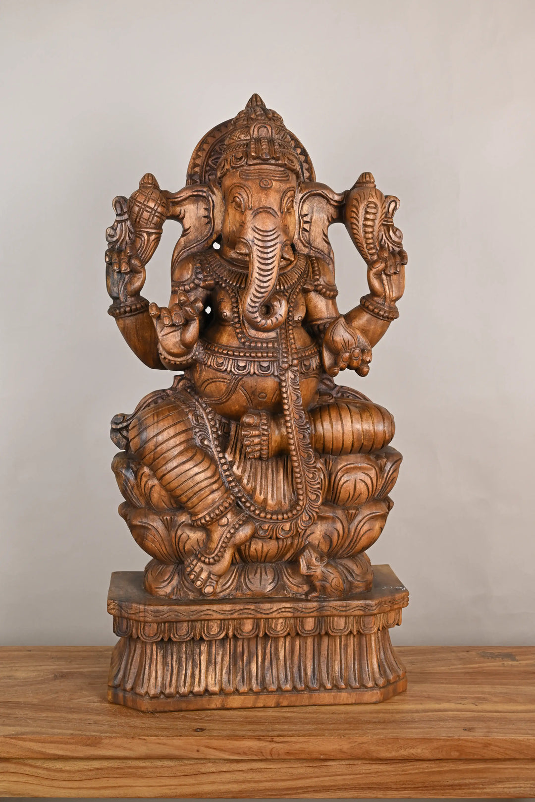 Wooden Ganesha Idol-36"
