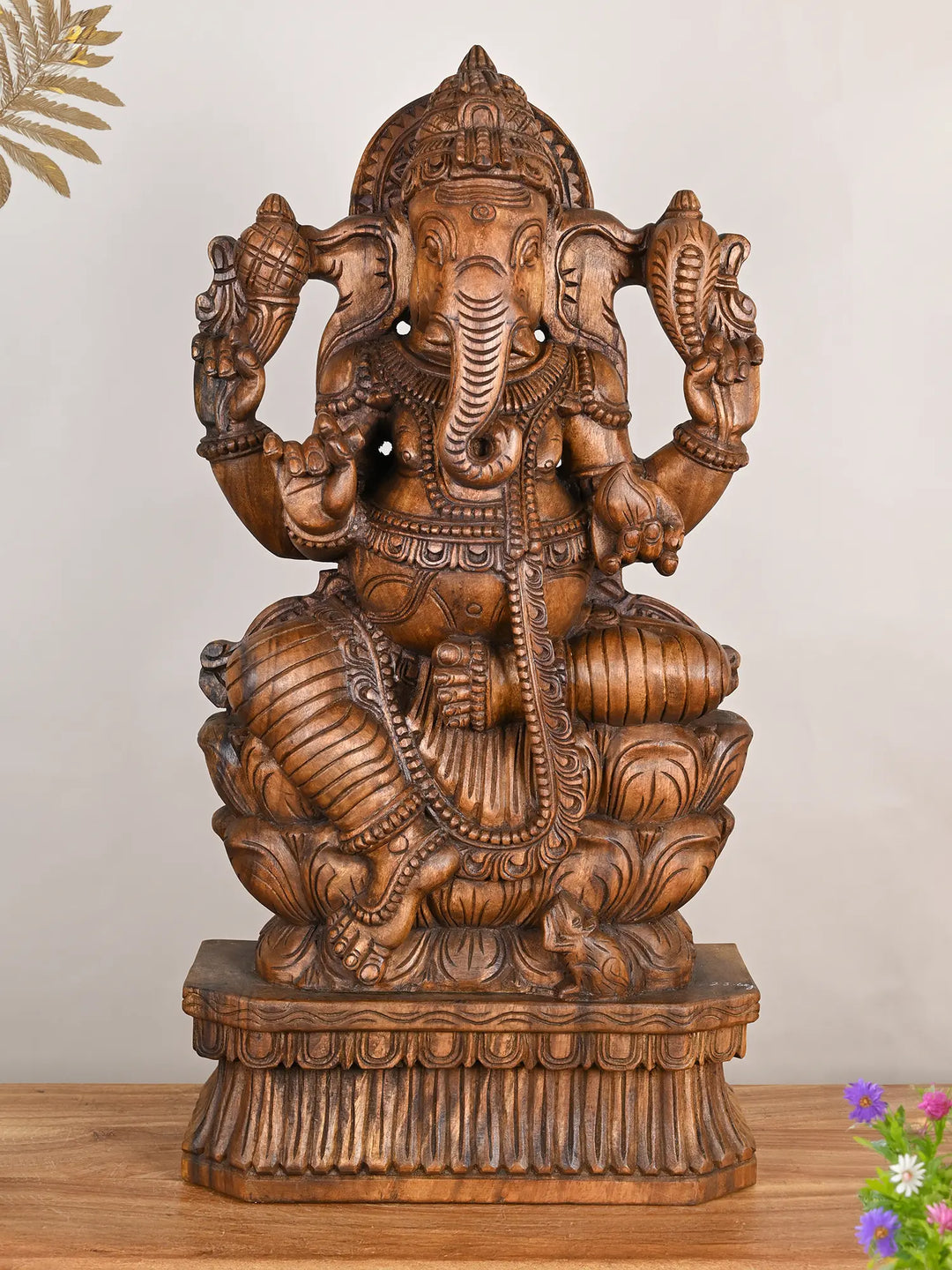 Wooden Ganesha Idol