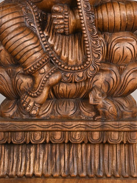 Wooden Ganesha Idol-36"