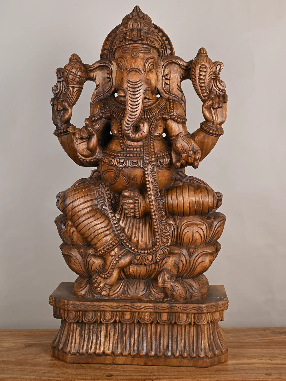 Wooden Ganesha Idol