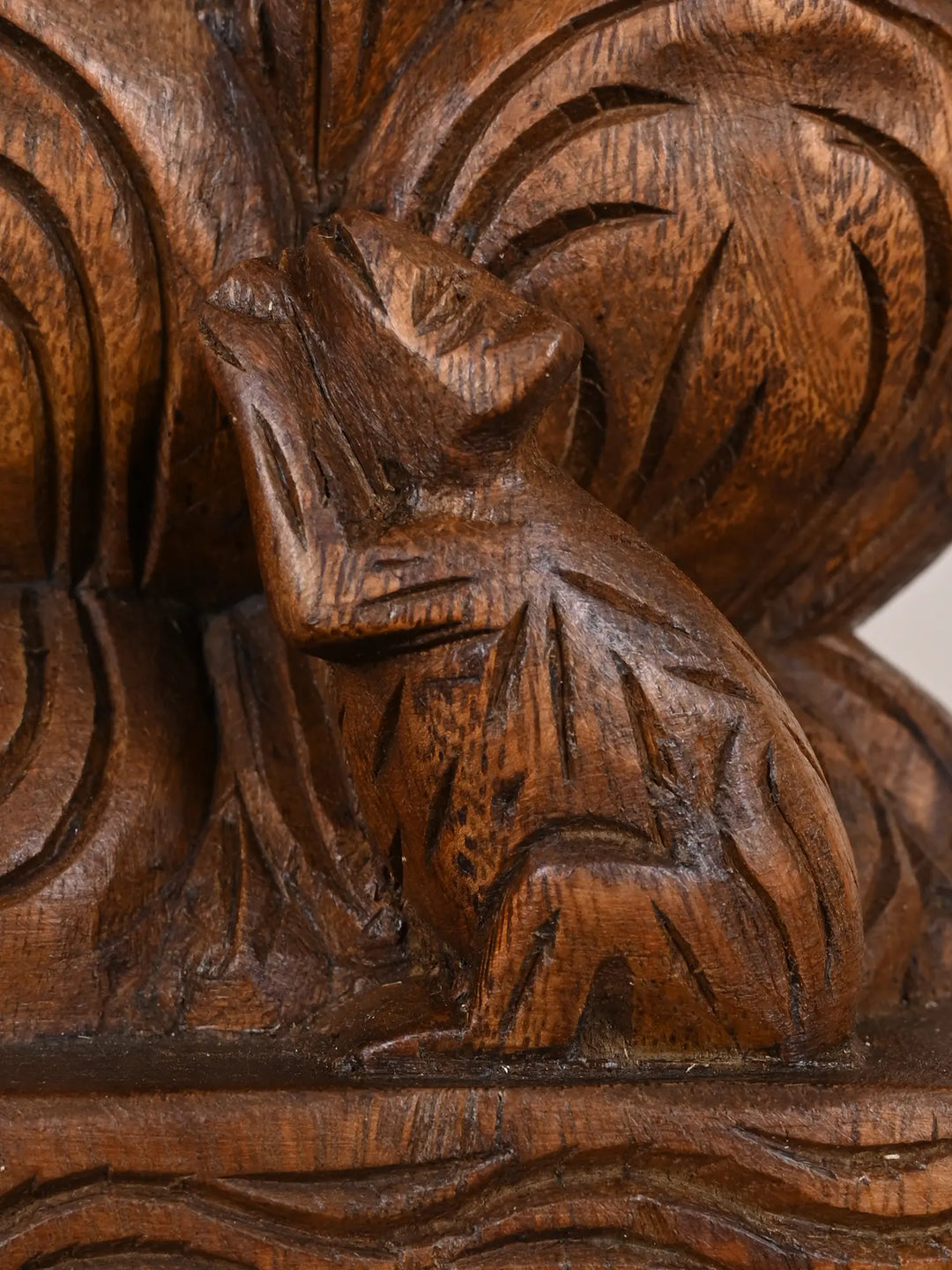 Padmasana Ganesha Wooden Murti-36"