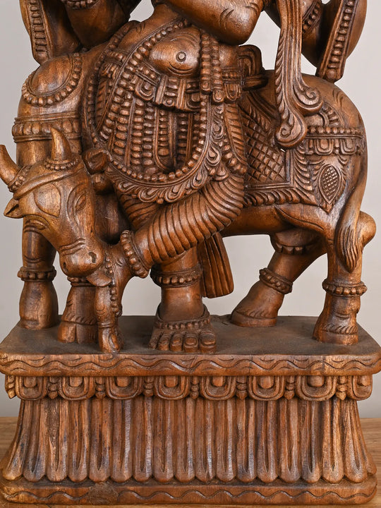 Lord Krishna Playing the Flute wooden -36"