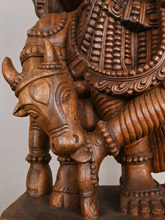 Lord Krishna Playing the Flute wooden -36"