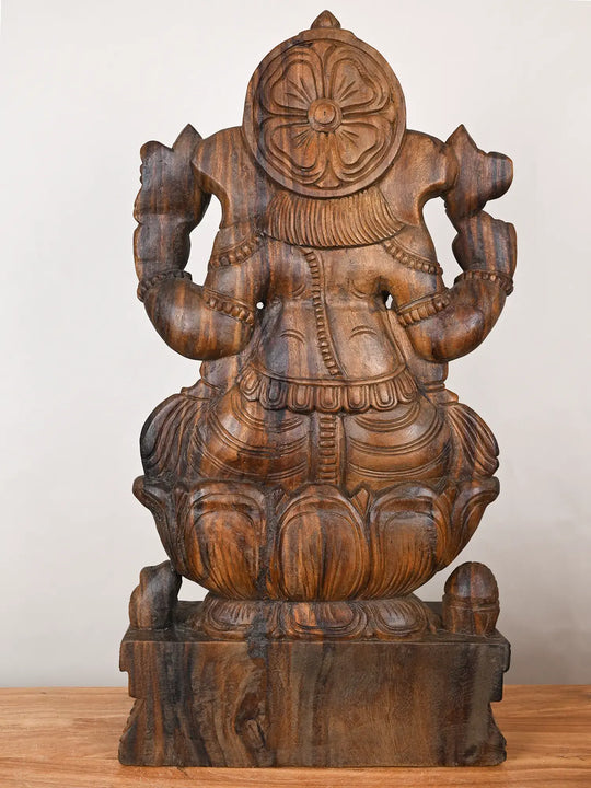 Wooden ganesha idol online - 35"