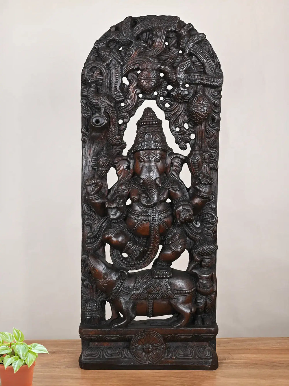 Wooden Ganesha joli work