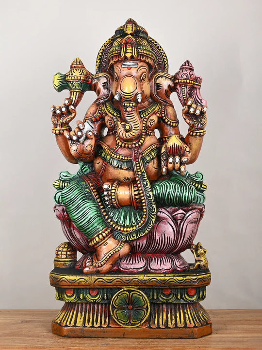 Wooden Lord Ganesha statue