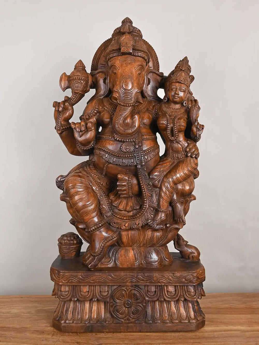 Wooedn Vallabha Ganesha idol