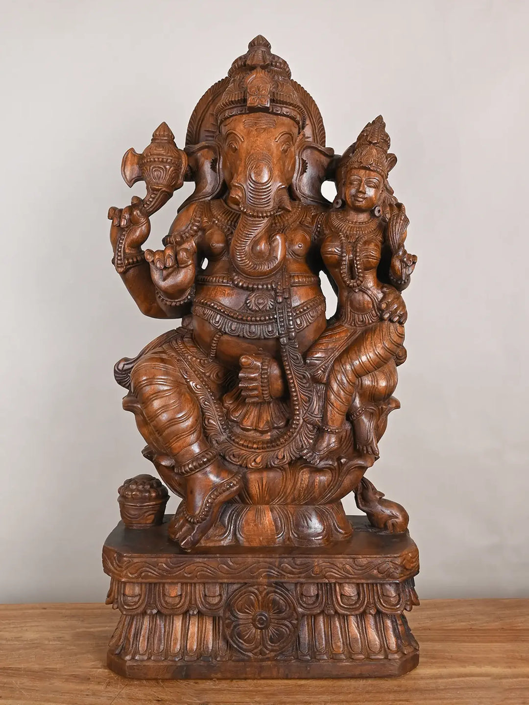 Wooedn Vallabha Ganesha idol