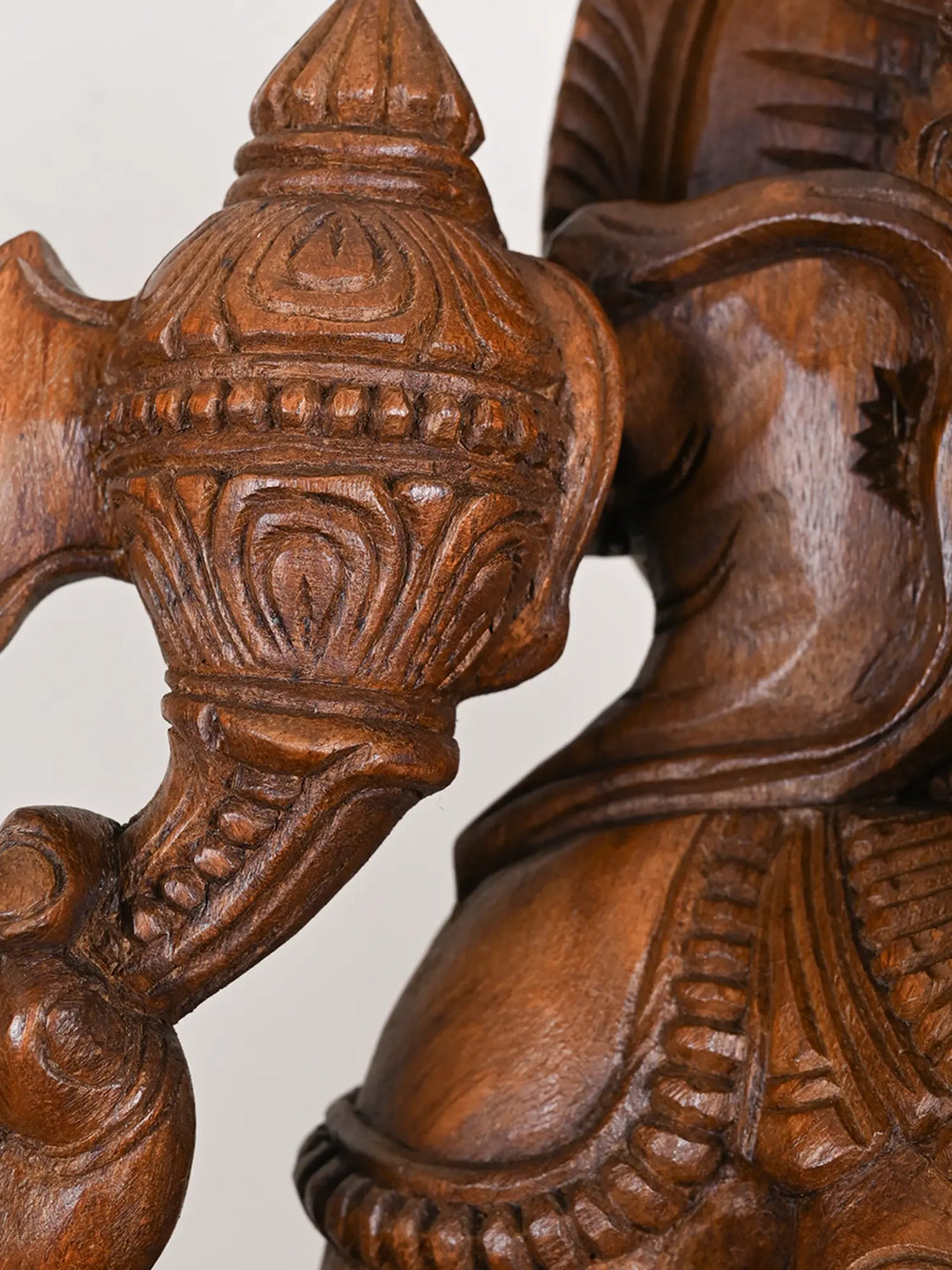 Wooden Vallabha Ganesha idol