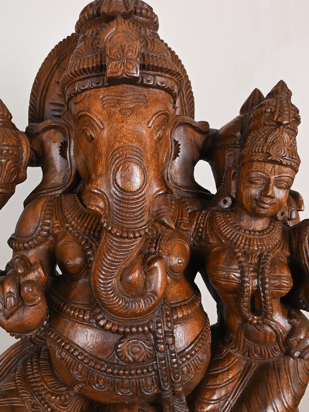 Wooedn Vallabha Ganesha idol