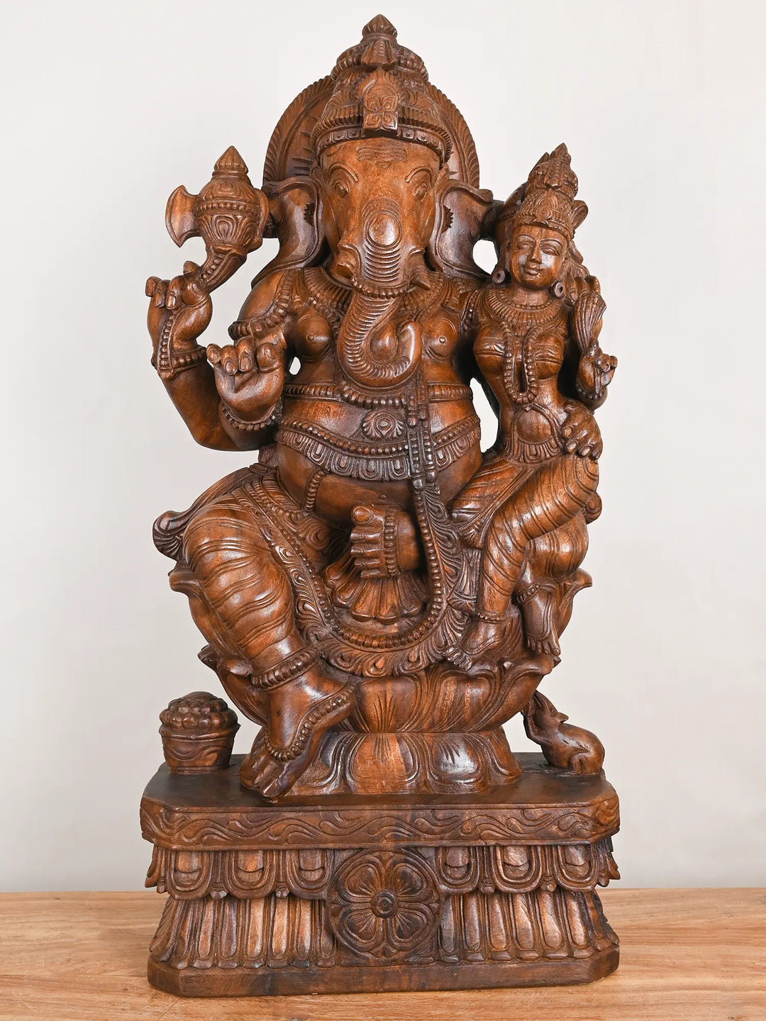 Wooedn Vallabha Ganesha idol