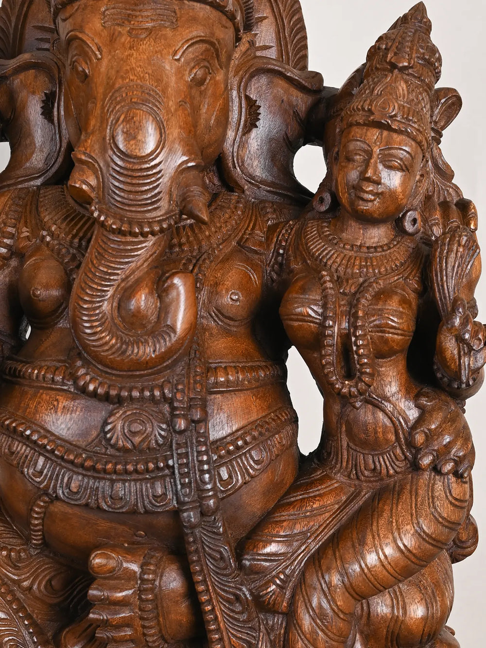 Wooedn Vallabha Ganesha idol