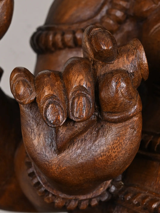 Wooedn Vallabha Ganesha idol