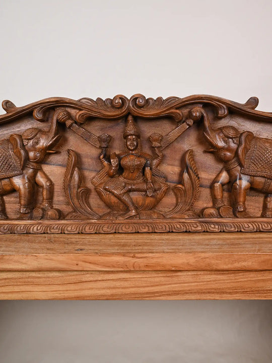 Lakshmi with Elephants Wooden Panel-36"