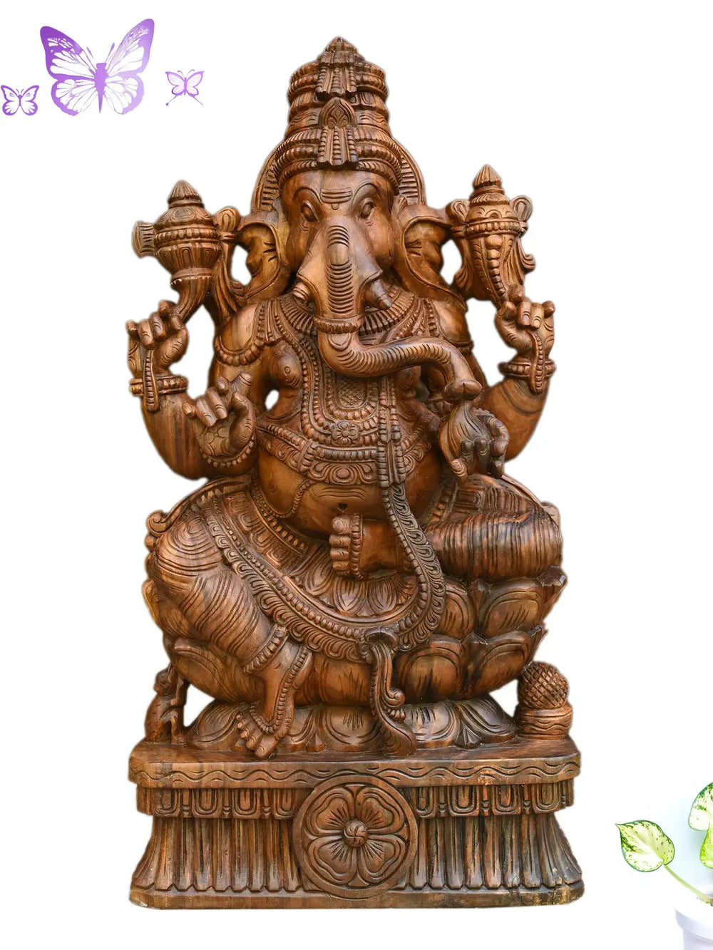 Wooden Ganesh statue