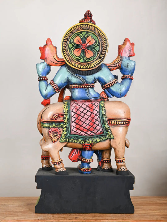 3 Ft Colorful Lord Cow Krishna Statue