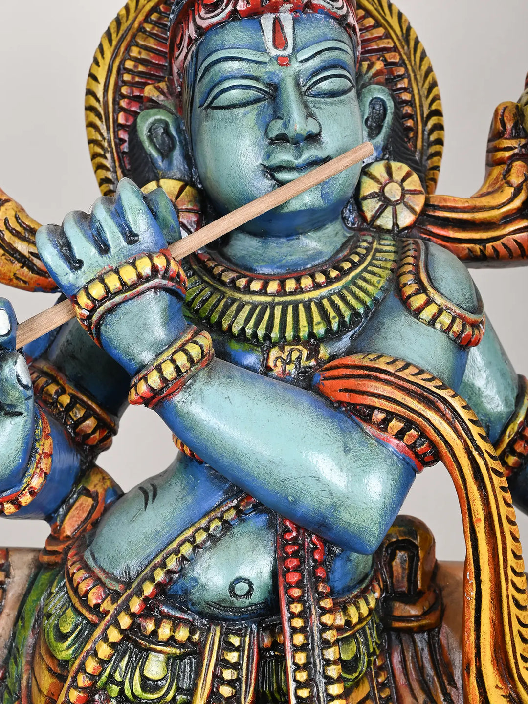 3 Ft Colorful Lord Cow Krishna Statue