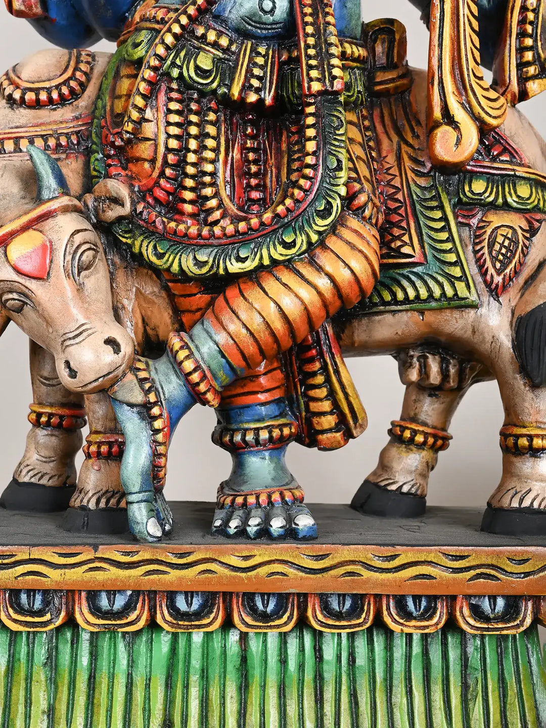 3 Ft Colorful Lord Cow Krishna Statue