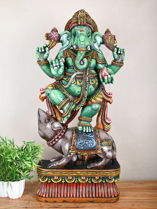 Wooden Ganesh statue