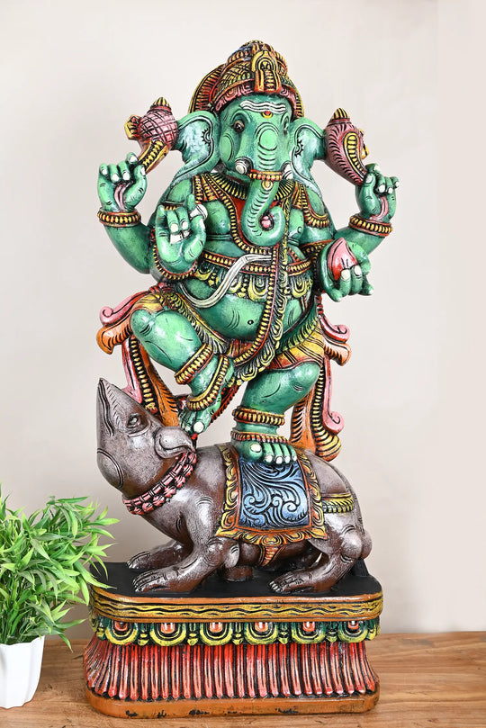 Wooden Ganesh statue