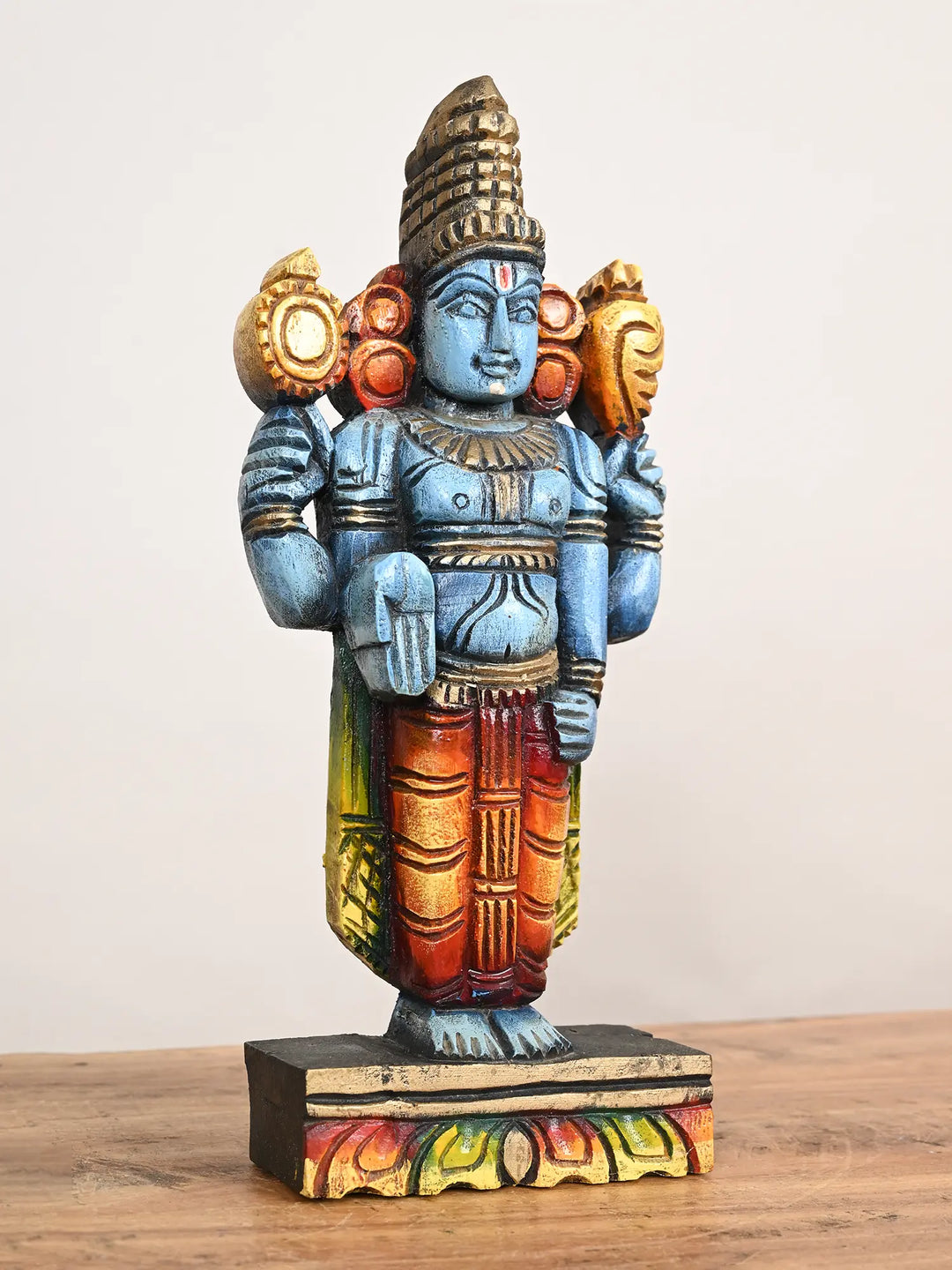 Wooden Vishnu statue