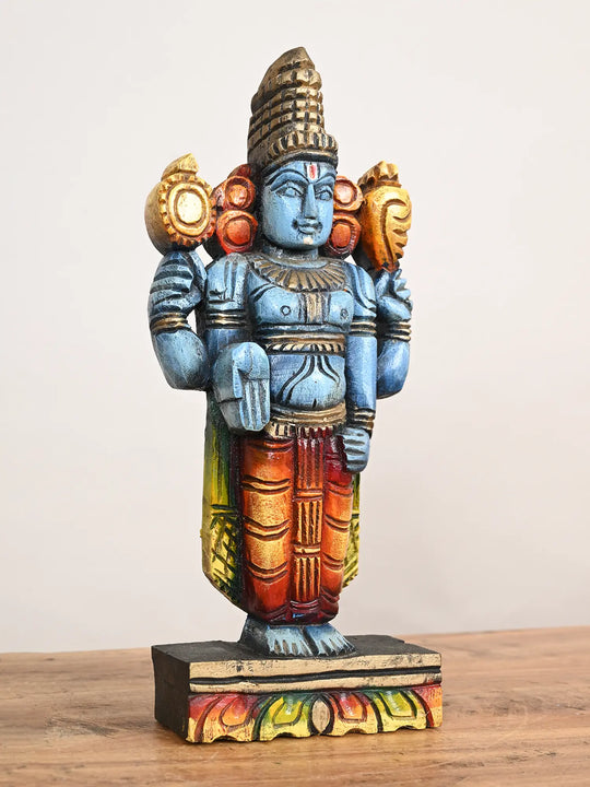Wooden Vishnu statue