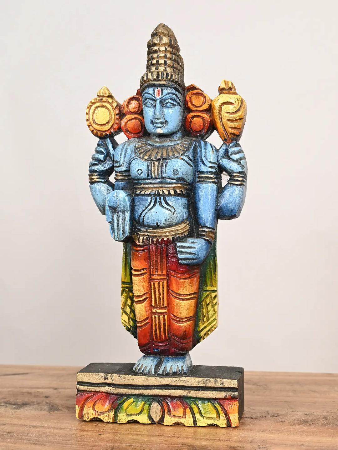 Wooden Vishnu statue