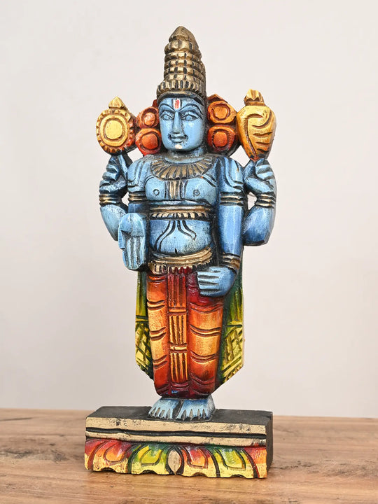 Wooden Vishnu statue