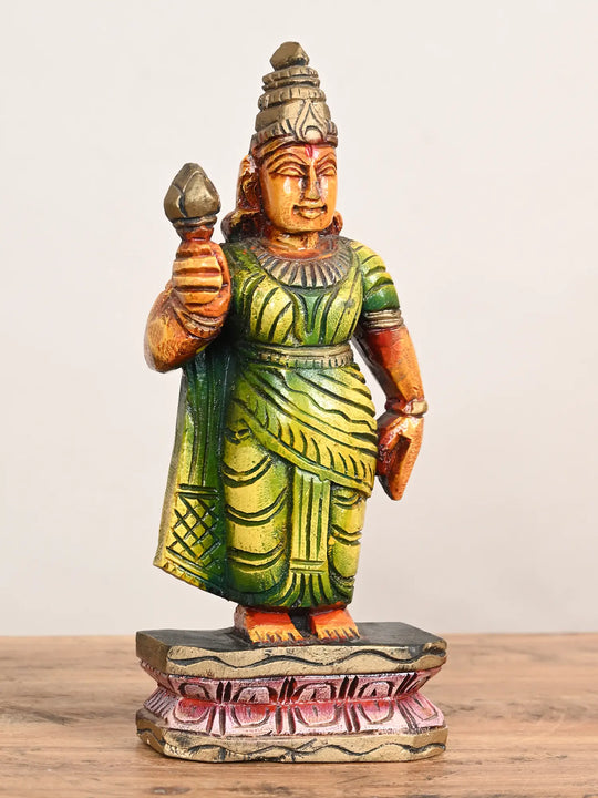 Wooden Lakshmi statue