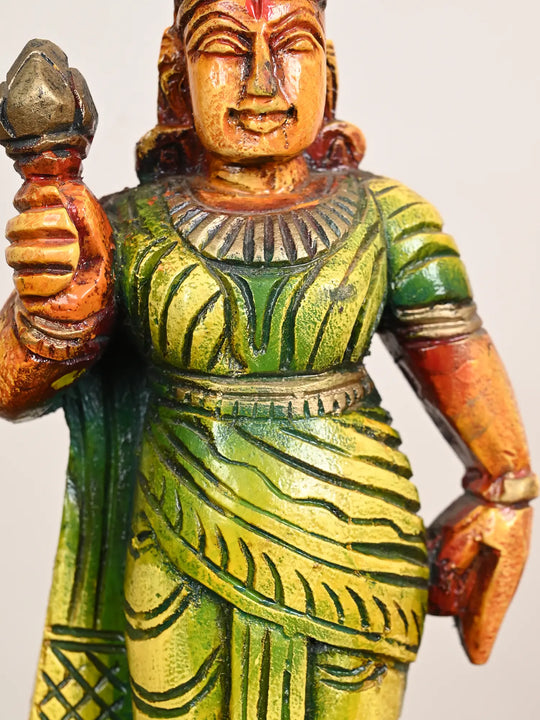Goddess Lakshmi Standing Idol with Lotus 10"