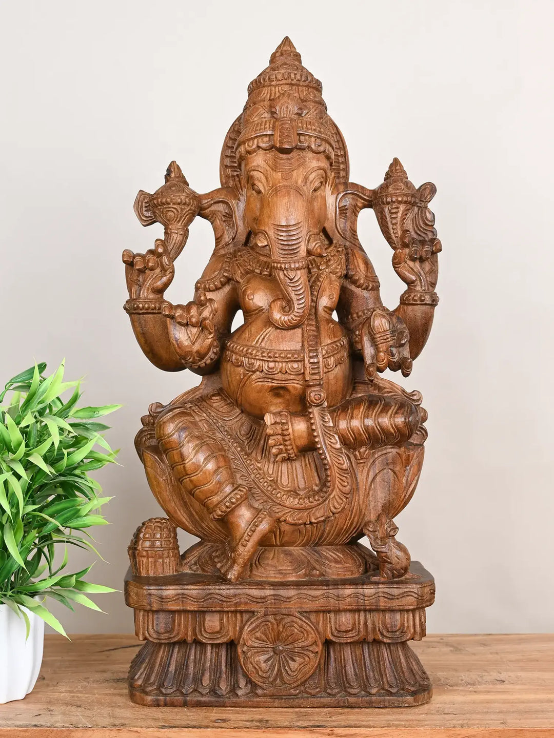 2ft Ganesh wooden statue