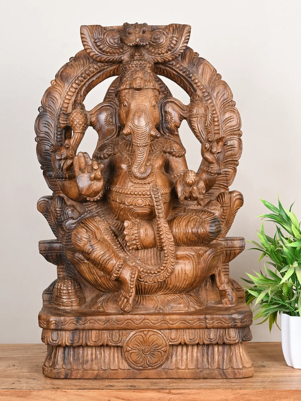 2 ft wooden Vinayaka statue