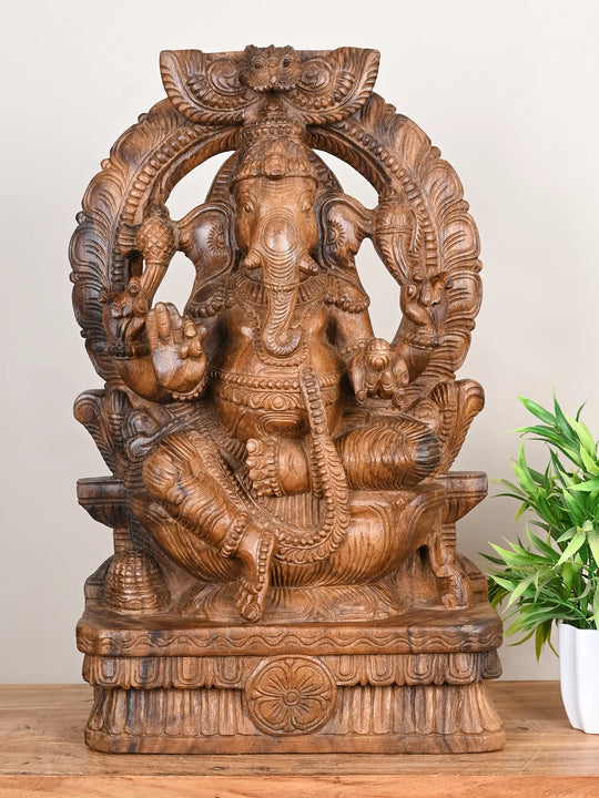 2 ft wooden Vinayaka statue