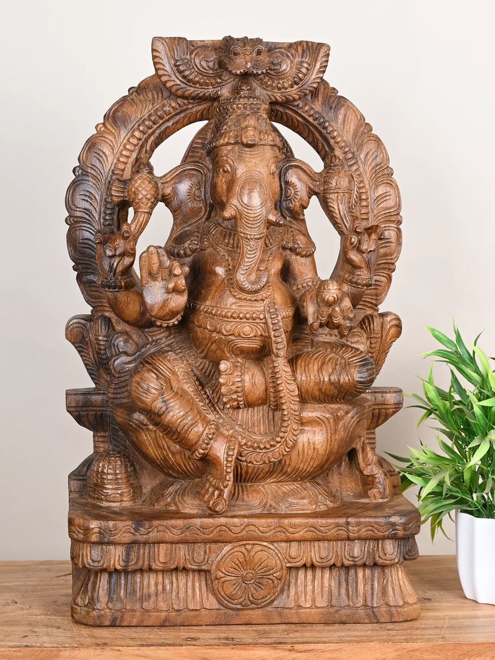 2 ft wooden Vinayaka statue