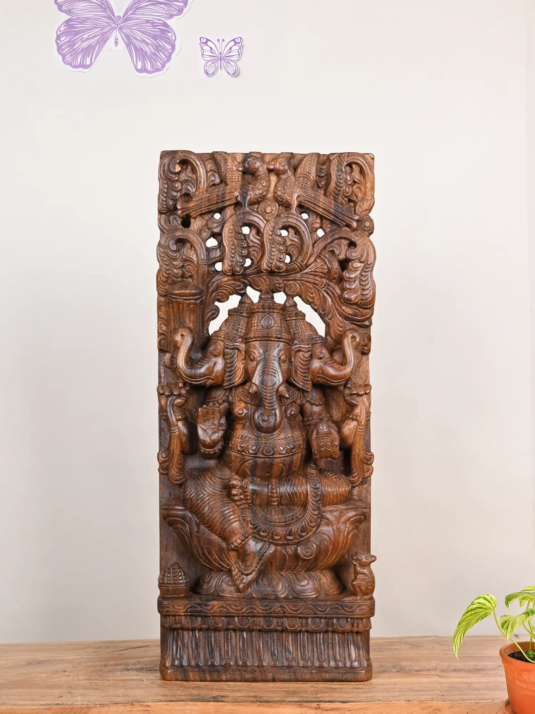 Wooden Ganesha wall mount