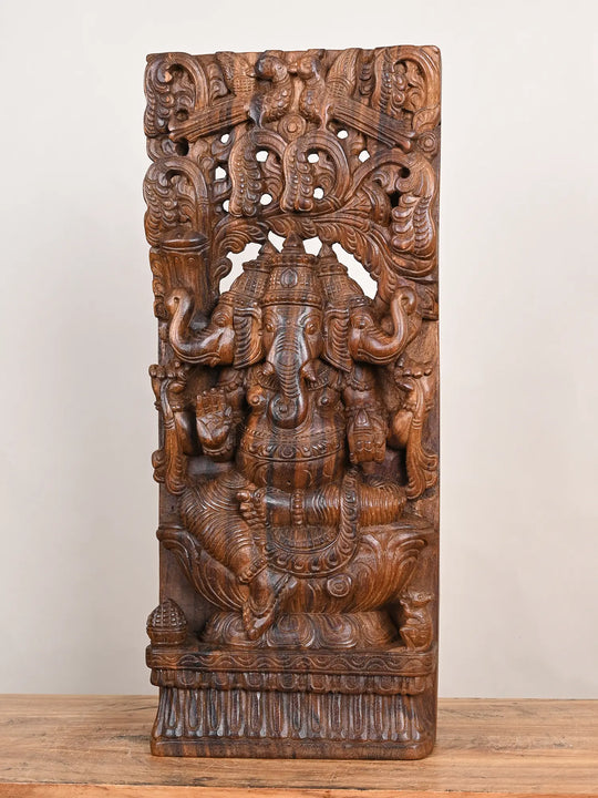 Wooden Ganesha wall mount