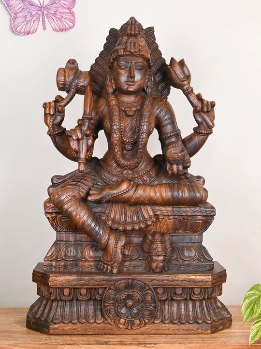 Wooden Goddess Amman statue
