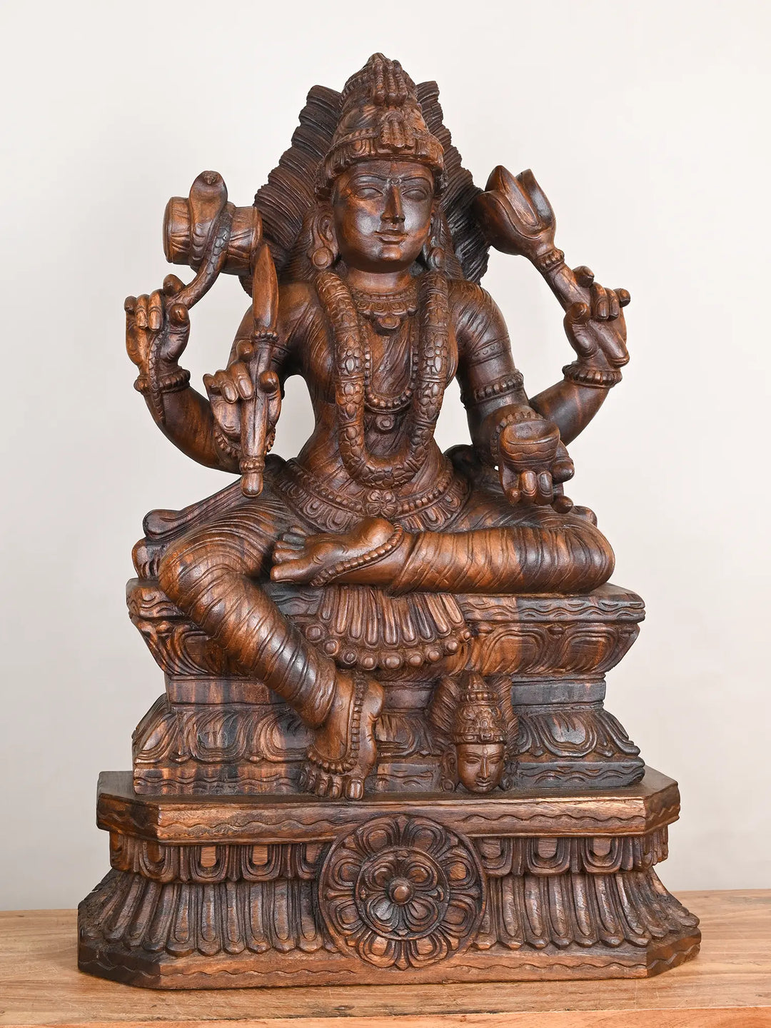 Wooden Goddess Amman Statue 35 Sengottuvel Wood Carvings wooden-goddess-amman-statue-35-sengottuvel-wood-carvings