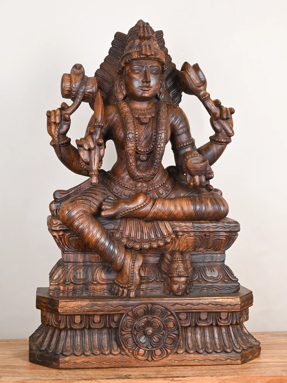 Wooden Goddess Amman statue