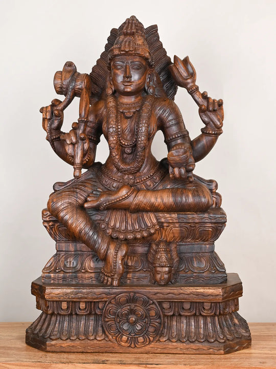 Wooden Goddess Amman statue