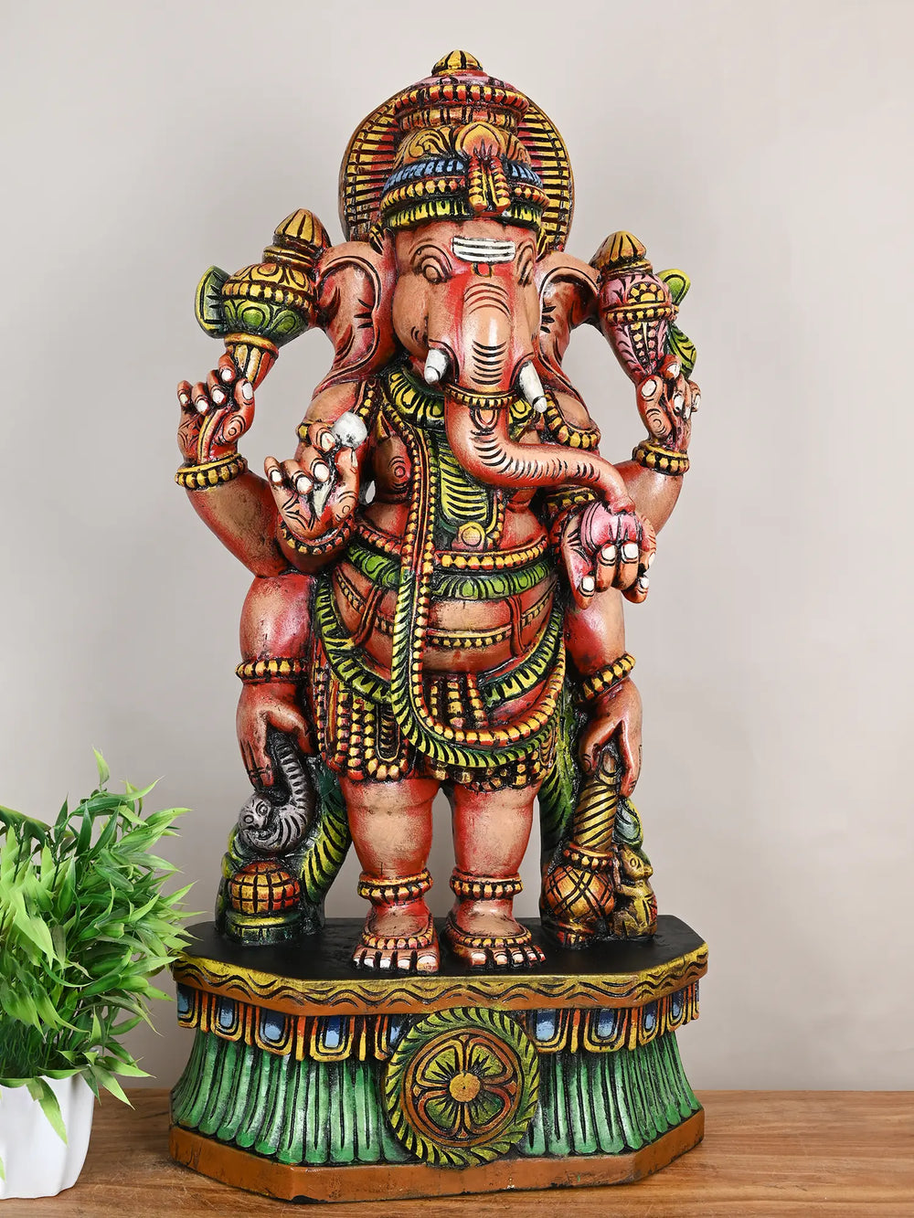 Wooden Ganesh Statue