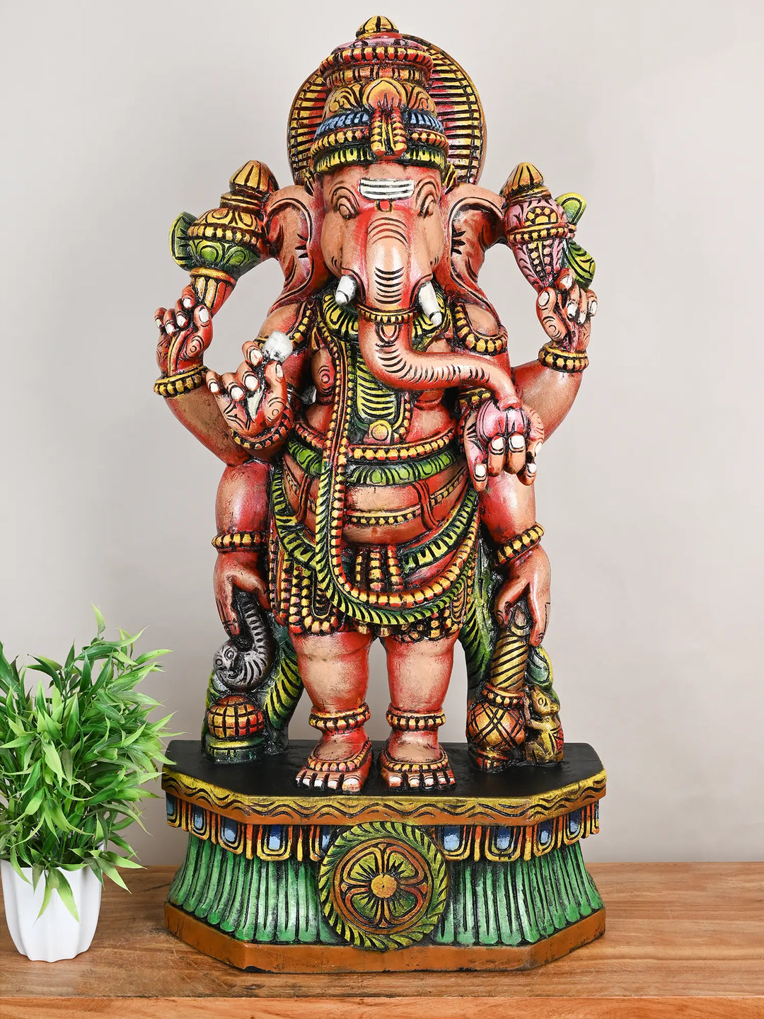 Wooden Ganesh Statue