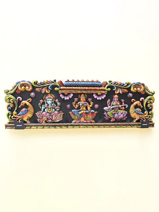 Ganesh Lakshmi Saraswathi Horizontal Panel-44"