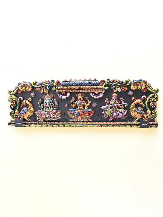 Ganesh Lakshmi Saraswathi Horizontal Panel-44"