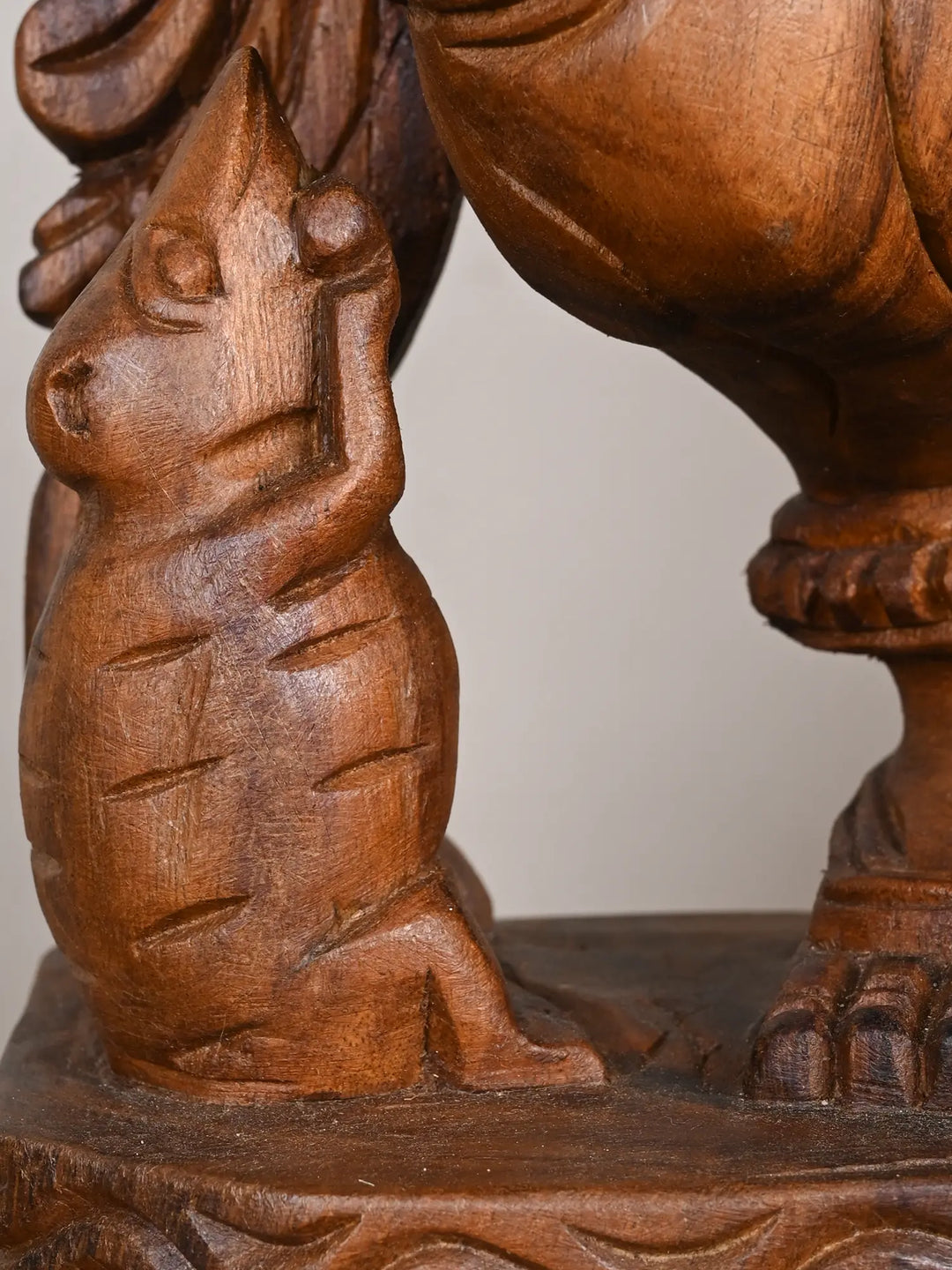 Dancing Ganesha Wooden Statue - 37"