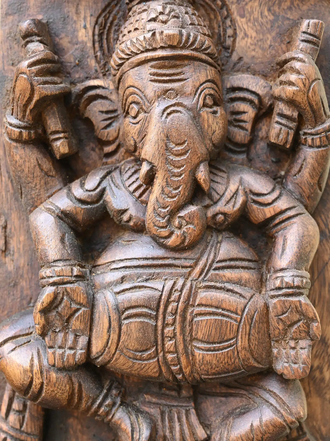 Divine Twin Ganesha Vertical Pillar Panels 48"