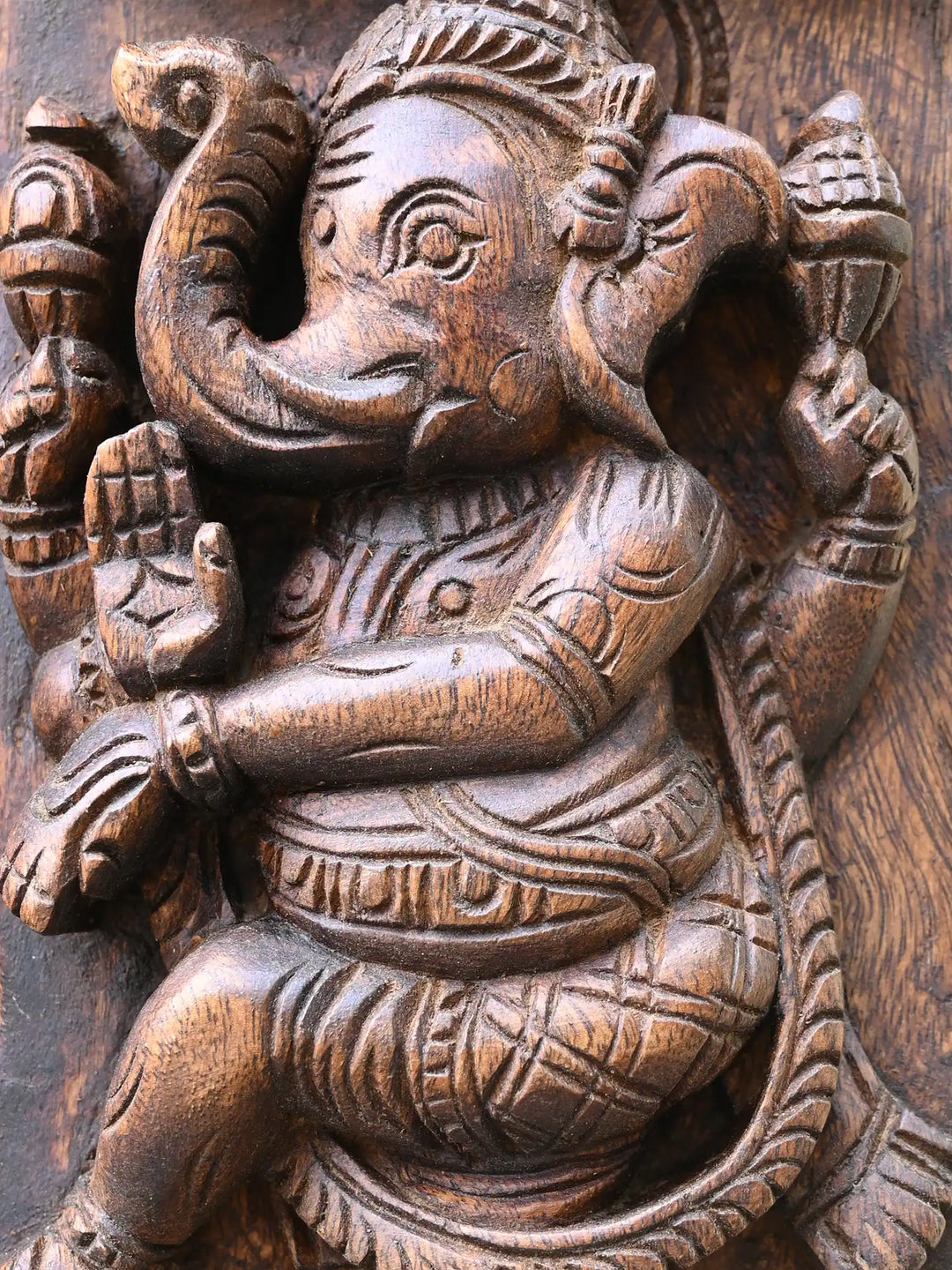 Divine Twin Ganesha Vertical Pillar Panels 48"